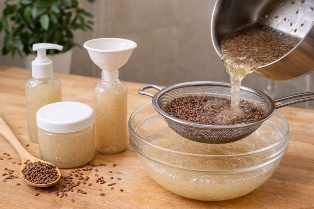 lijnzaadgel maken voor krullen