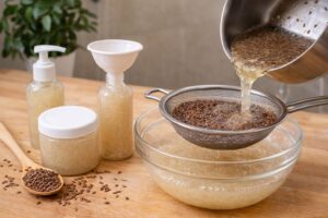 lijnzaadgel maken voor krullen